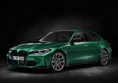 Green BMW M3 Sedan Studio Shot