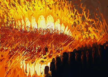Fiery Crowd Painting