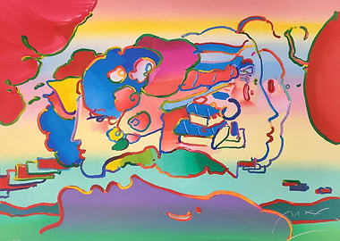 Abstract Faces Colorful Painting