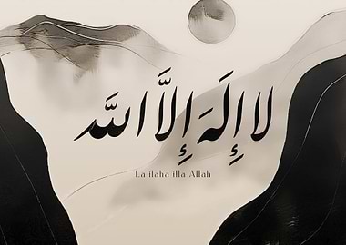 La ilaha illa Allah – Persian Calligraphy Dhikr for Spiritual Strength