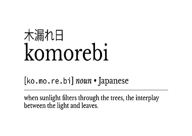 Komorebi Definition Text Art