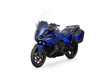Blue BMW Motorcycle on White Background