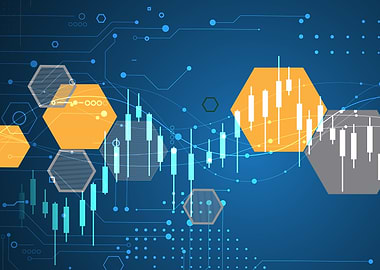 Abstract Financial Chart with Hexagons