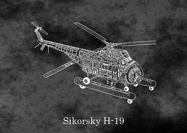 Sikorsky H-19 Helicopter Blueprint
