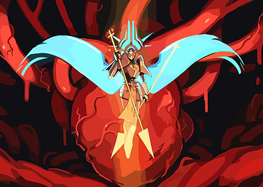Armored Angel in Heart Illustration