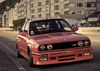 Salmon BMW E30 M3 on Street
