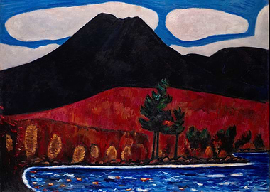 Mountain Landscape Painting with Lake by Marsden Hartley