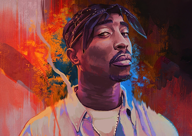 Tupac Shakur Portrait Painting