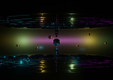 Abstract Sci-Fi Space Station