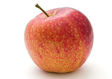 Red Apple on White Background