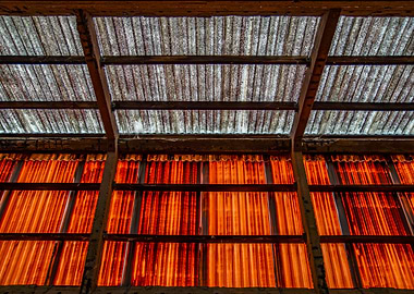 Rustic Interior with Corrugated Metal and Wood