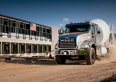 Mack Concrete Truck at Construction Site