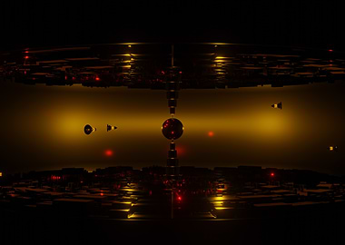 Abstract Sci-Fi Space City Structure