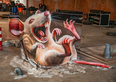 Laughing Rat Street Art