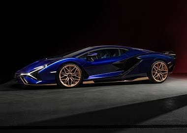 blue lamborghini sián FKP 37