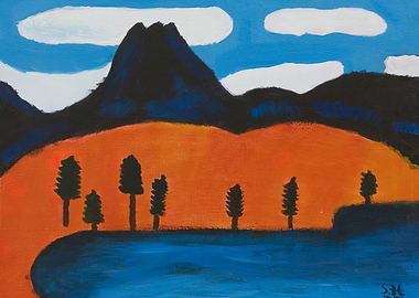 Mountain Landscape Painting with Trees by Marsden Hartley