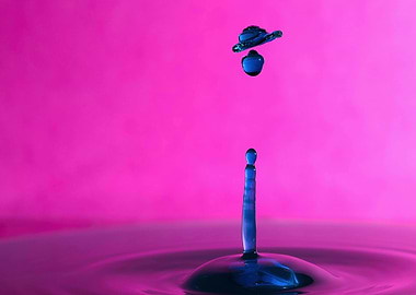 Water Drop Collision in Pink