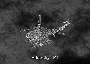 Sikorsky R4 Helicopter Blueprint