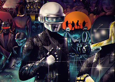 Daft Punk Collage Art