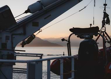 Boat Deck View at Sunset