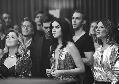 Black and White Crowd Scene