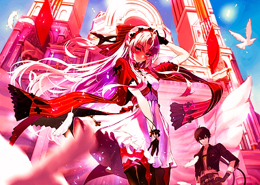 Girl with Red and White Outfit