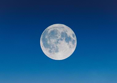 Full Moon in Blue Sky