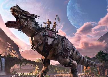 ark: survival ascended t-rex ride