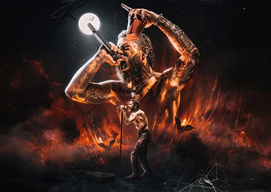 Passionate Singer in Fiery Performance