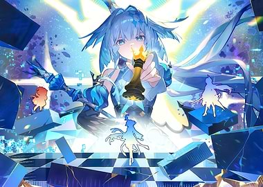 Anime Girl with Chess Piece