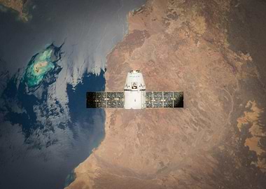 SpaceX Dragon over Earth