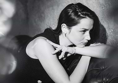 Black and White Portrait of Woman