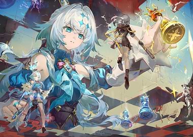 Anime Chess Game Illustration