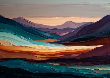 Abstract Mountain Landscape Painting