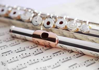 Flute on Sheet Music
