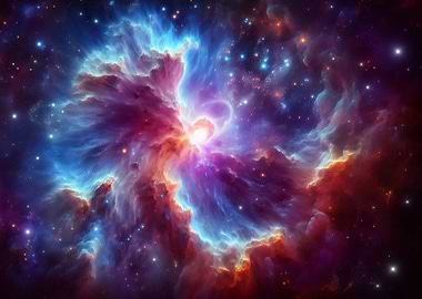 Colorful Nebula in Deep Space