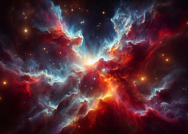 Colorful Nebula in Deep Space