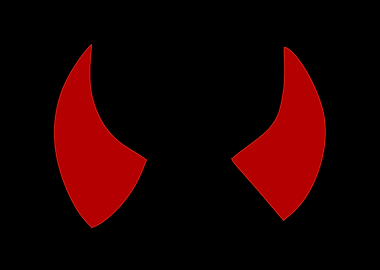 Red Devil Horns on Black Background