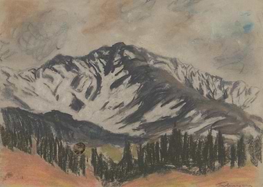 Mountain Landscape Pastel Drawing
