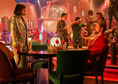 Scene from a vibrant, crowded movie