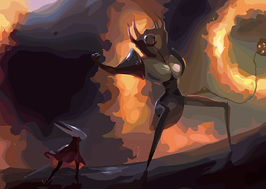 Hollow Knight: The Knight and a Boss