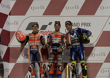 MotoGP Legend Podium Celebration in Qatar