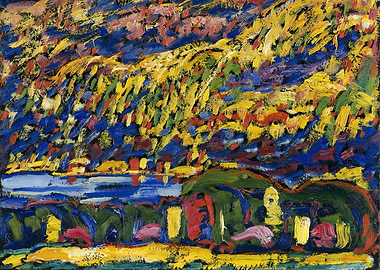 Expressionist Landscape Painting with Vibrant Colors