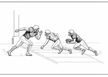 American Football Players in Action Illustration
