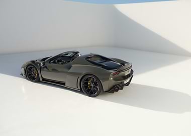 Olive Green Sports Car Studio Shot