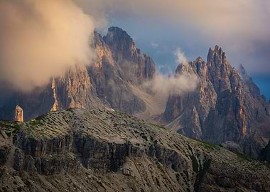 Mountain Peaks with Clouds
