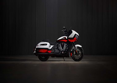 Indian Challenger Motorcycle: Red and White