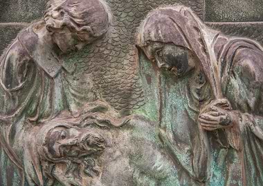 Mourning Stone Relief Sculpture