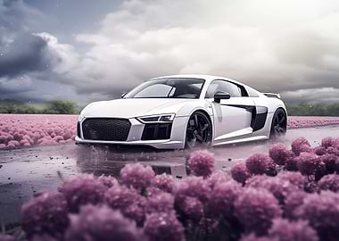 Audi R8 in Floral Field