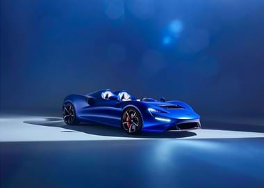 Blue McLaren Elva Roadster Studio Shot